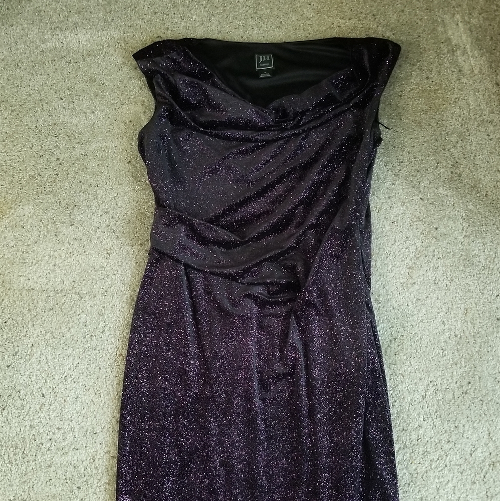 Purple and black cocktail dress